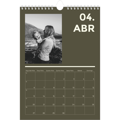 Calendário fotográfico A4 — Contemporâneo arrojado [Abril]