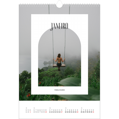 Calendário A3 — O arco aberto [Janeiro]