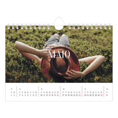 Calendário A5 horizontal — Escapadinha infinita [Maio]