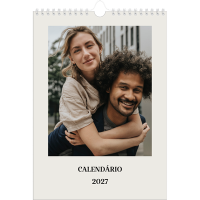 Calendário fotográfico A4 — Marfim simples [capa]