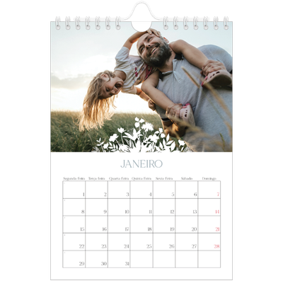 Calendário A5 — Motivo floral [Janeiro]