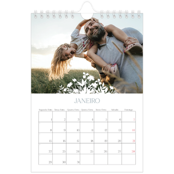 Calendário A5 — Motivo floral