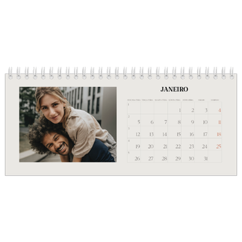 Calendário de Fotografias de Mesa — Marfim simples