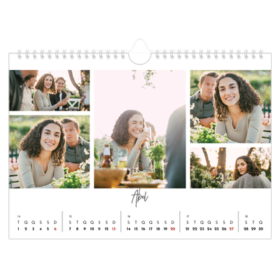 Calendário A4 horizontal — Arranjos fotográficos [Abril]
