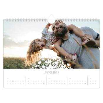 Calendário de Fotografias A4 Paisagem — Motivo floral