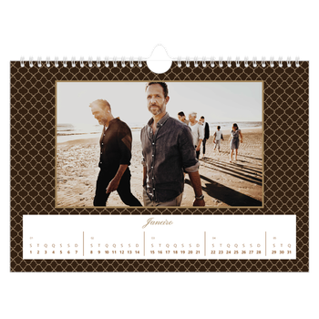 Calendário de Fotografias A4 Paisagem — Vintage monocromático