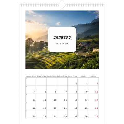 Calendário A3 — A história completa [Janeiro]