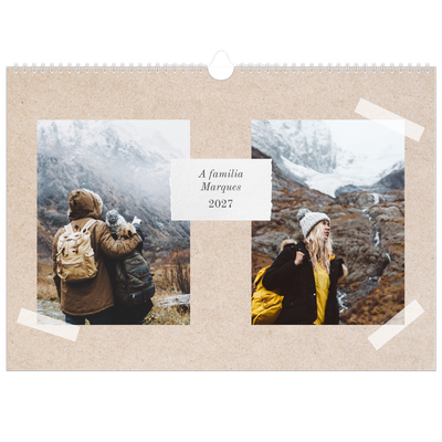 Calendário de família horizontal A3 — Planificador artesanal - Familia de 4 [capa]