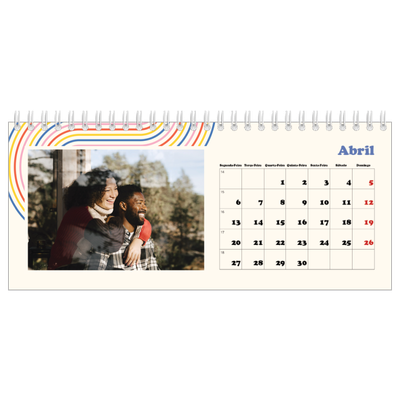 Calendários de mesa — Linhas retro [Abril]