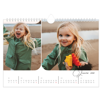 Calendário de Fotografias A4 Paisagem — Instantâneos e escrita