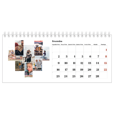 Calendários de mesa — Formas de colagem [Fevereiro]
