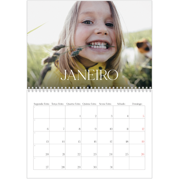 Calendário fotográfico duplo A4 — Doze meses grandes