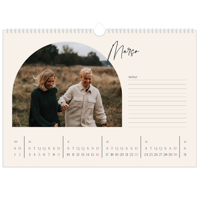 Calendário A3 Horizontal — Arco das recordações [Março]