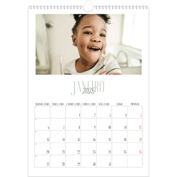Calendário fotográfico A3 — Tipografia mista