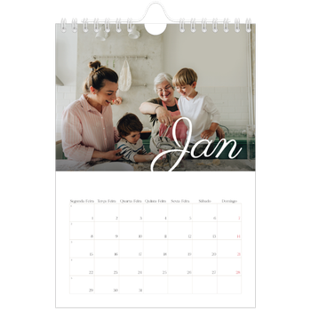 Calendário A5 — Mês escrito à mão