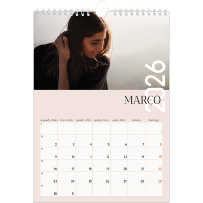 Calendário fotográfico A4 — Texto sobreposto [Março]