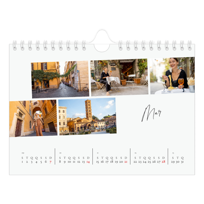 Calendário A5 horizontal — Férias na cidade [Março]
