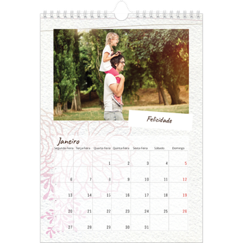 Calendário fotográfico A4 — Embrulho floral