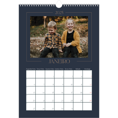 Calendário A3 — Azul da Prússia [Janeiro]