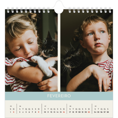 Calendário quadrado — Capítulos pastel [Fevereiro]