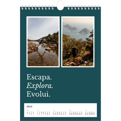 Calendário fotográfico A4 — Terra editorial [Abril]