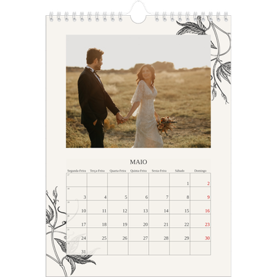 Calendário fotográfico A4 — Tinta e hera [Maio]