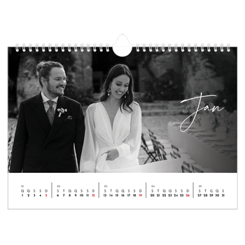Calendário de Fotografias A4 Paisagem — Escrita elegante