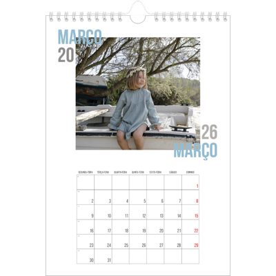 Calendário fotográfico A4 — Tipo de casal [Março]