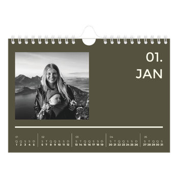 Calendário de Fotografias A5 Paisagem — Contemporâneo arrojado