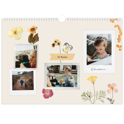 Calendário A3 Horizontal — Álbum de recortes vintage [capa]