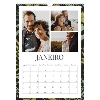 Calendário fotográfico A3 — Papéis de parede florais
