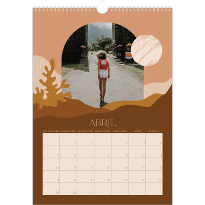Calendário A3 — Montanhas neutras [Abril]