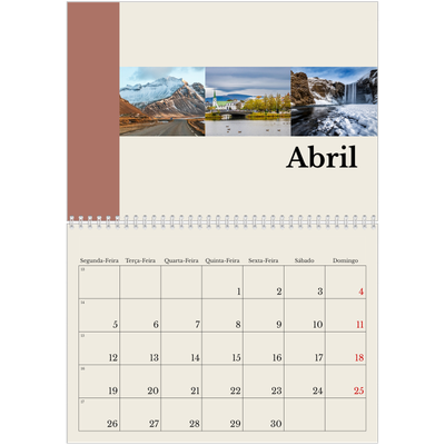 Calendário A4 duplo — Vistas do mundo [Abril]