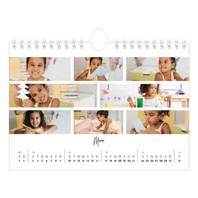 Calendário A5 horizontal — Arranjos fotográficos [Março]