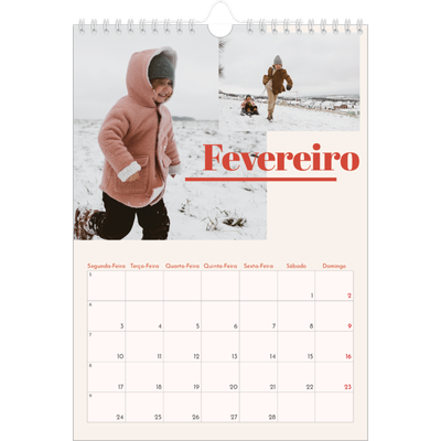 Calendário fotográfico A4 — Nostalgia dos anos 90 [Fevereiro]