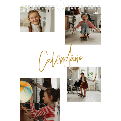 Calendário fotográfico A4 — Marcador dourado [capa]