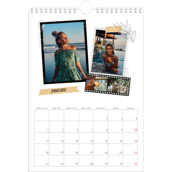 Calendário fotográfico A4 — Estilo de álbum de recortes