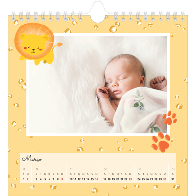 Calendário quadrado — Animais bonitos [Março]