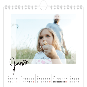 Calendário fotográfico quadrado — Moldura transparente