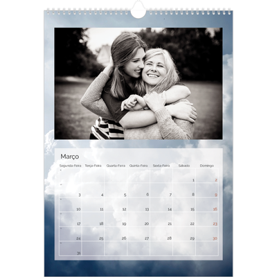 Calendário A3 — Paisagem de nuvens [Março]