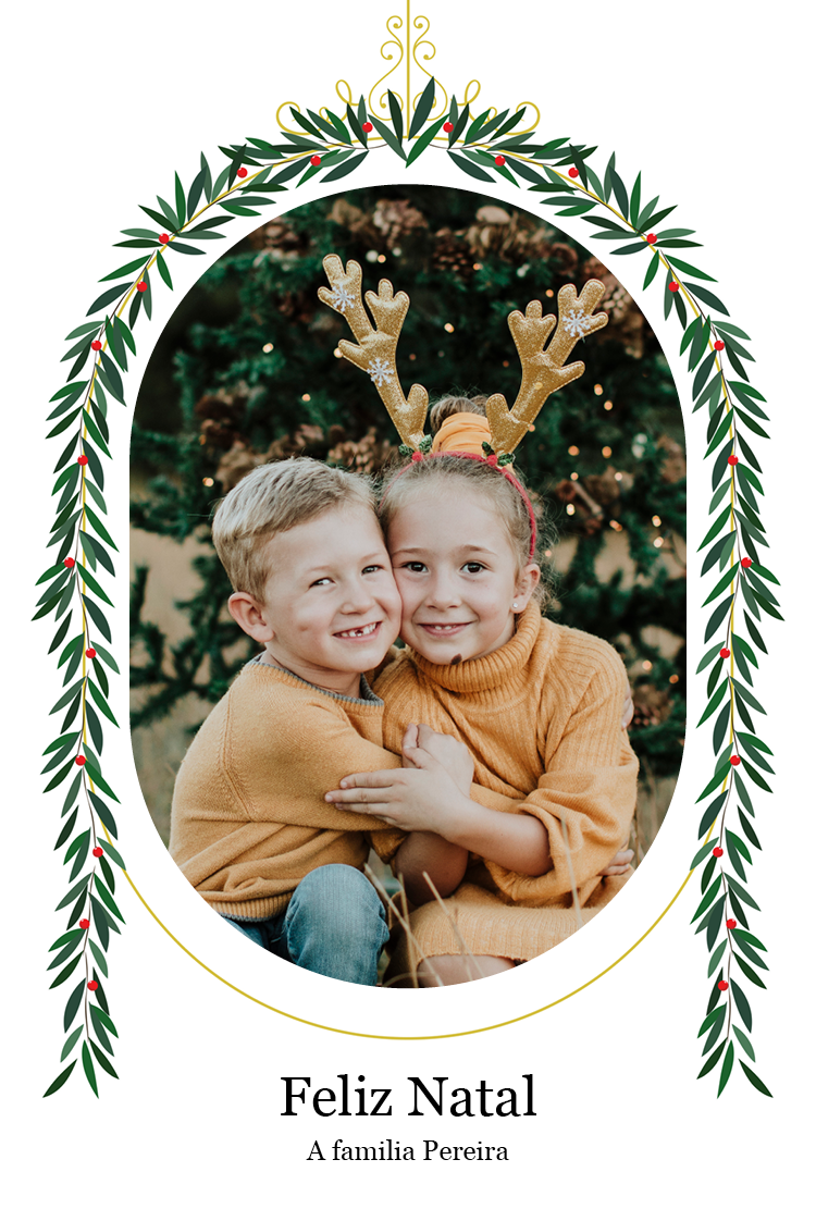 Cartões — Envolvido numa coroa de flores