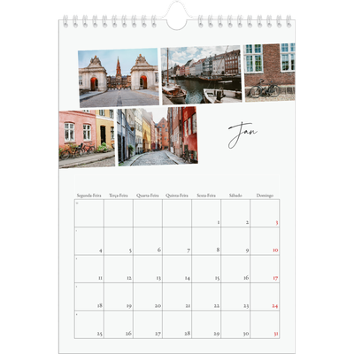 Calendário fotográfico A4 — Férias na cidade [Janeiro]