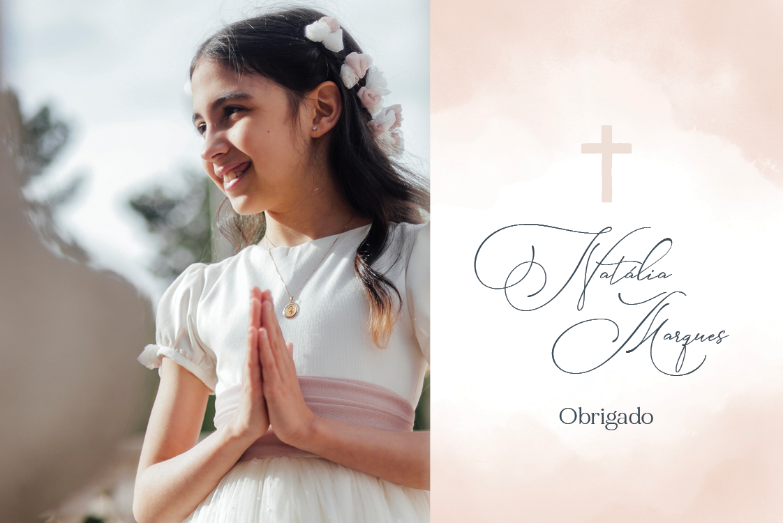 Cartões de agradecimento — Aquarela abstrata pêssego