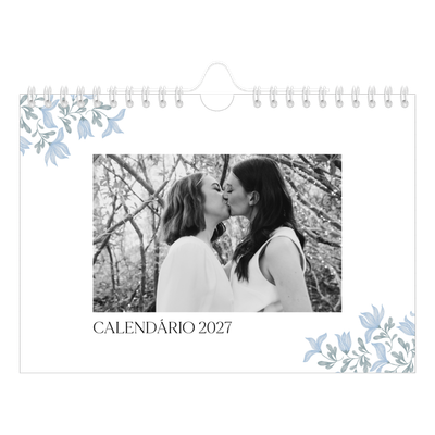 Calendário A5 horizontal — Floral elegante [capa]