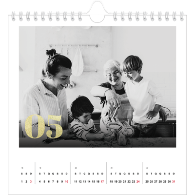 Calendário quadrado — Números grandes com purpurinas [capa]