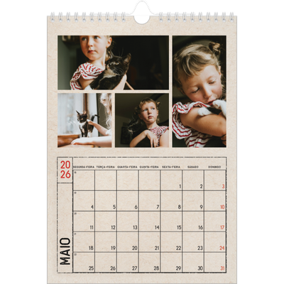Calendário fotográfico A4 — Efeito de carimbo de artesanato [capa]
