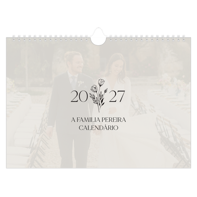 Calendário A4 horizontal — Iniciais em flor [capa]