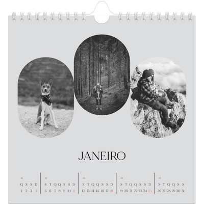 Calendário quadrado — A estrada aberta [Janeiro]