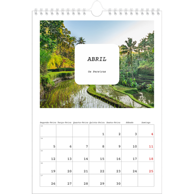 Calendário fotográfico A4 — A história completa [Abril]