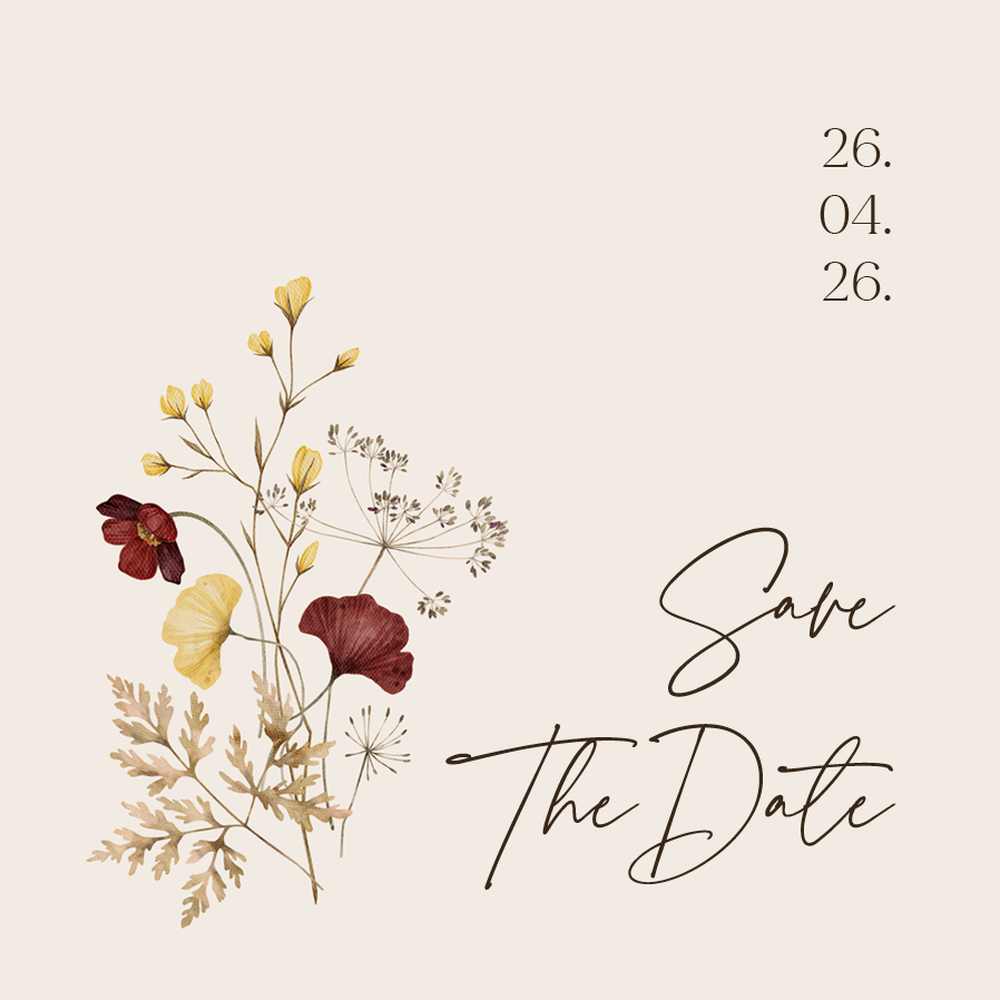 Save the date — Núpcias naturais